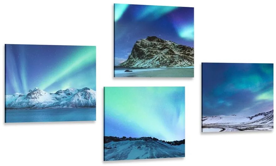 Set di quadri – Bellezza dell'aurora boreale