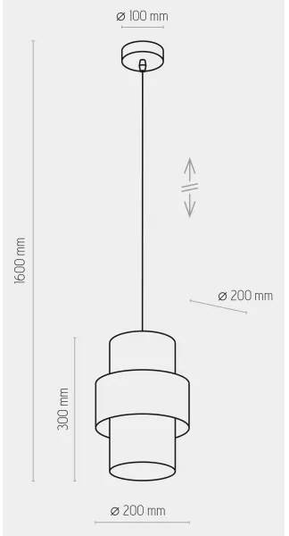 Lampadario su filo  CALISTO 1xE27/15W/230V oro/nero