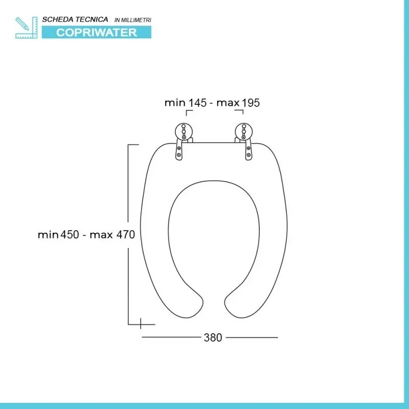 Copriwater originale per wc bidet combinato con apertura frontale
