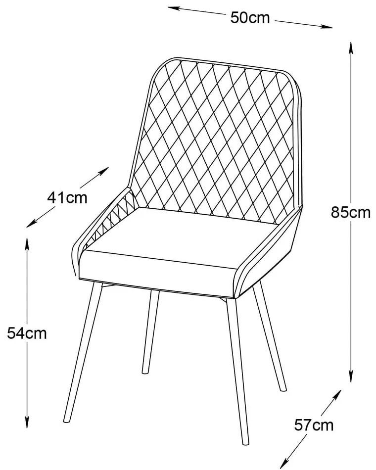 Sedia da pranzo grigia Milton - Unique Furniture