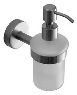 Kamalu - dispenser bagno in vetro e acciaio inox satinato installazione a muro | mira-s