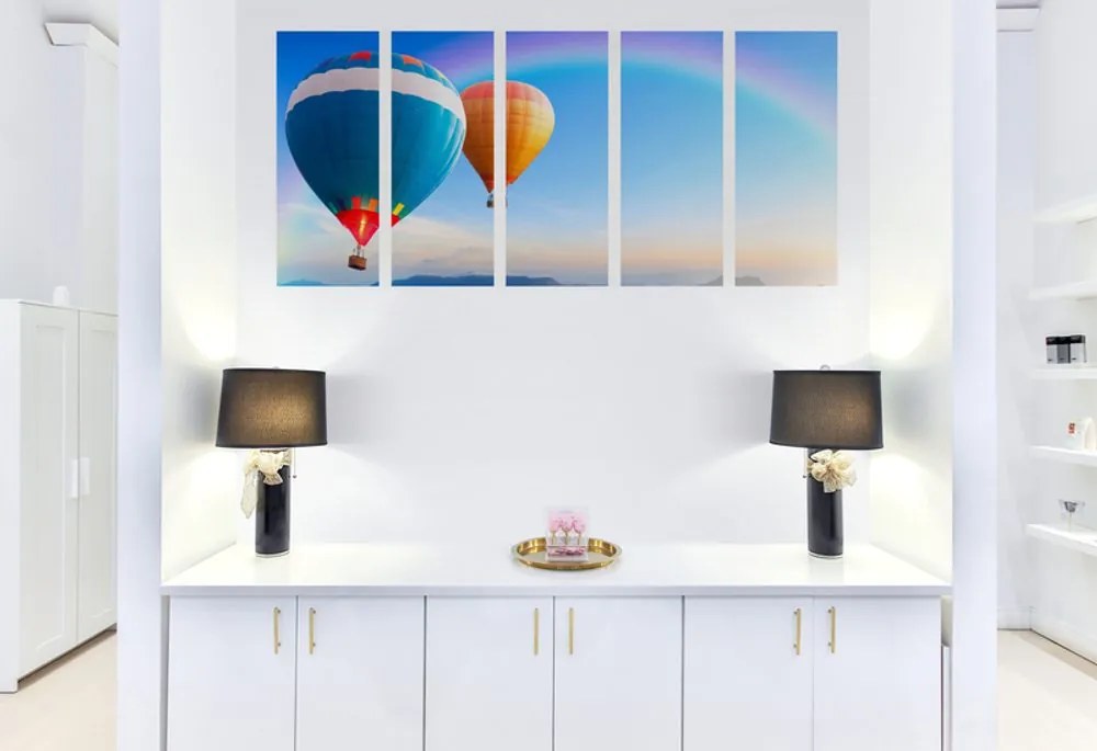 Quadri 5 pezzi – Mongolfiere avventurose