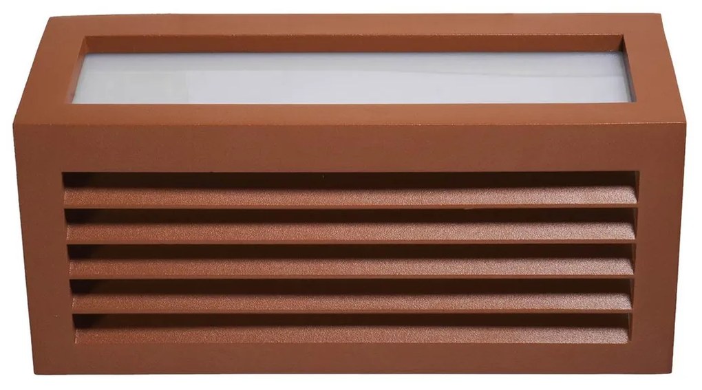 Applique Line Design E27 Mattone Ruggine Corten IP65 Antiabbagliamento