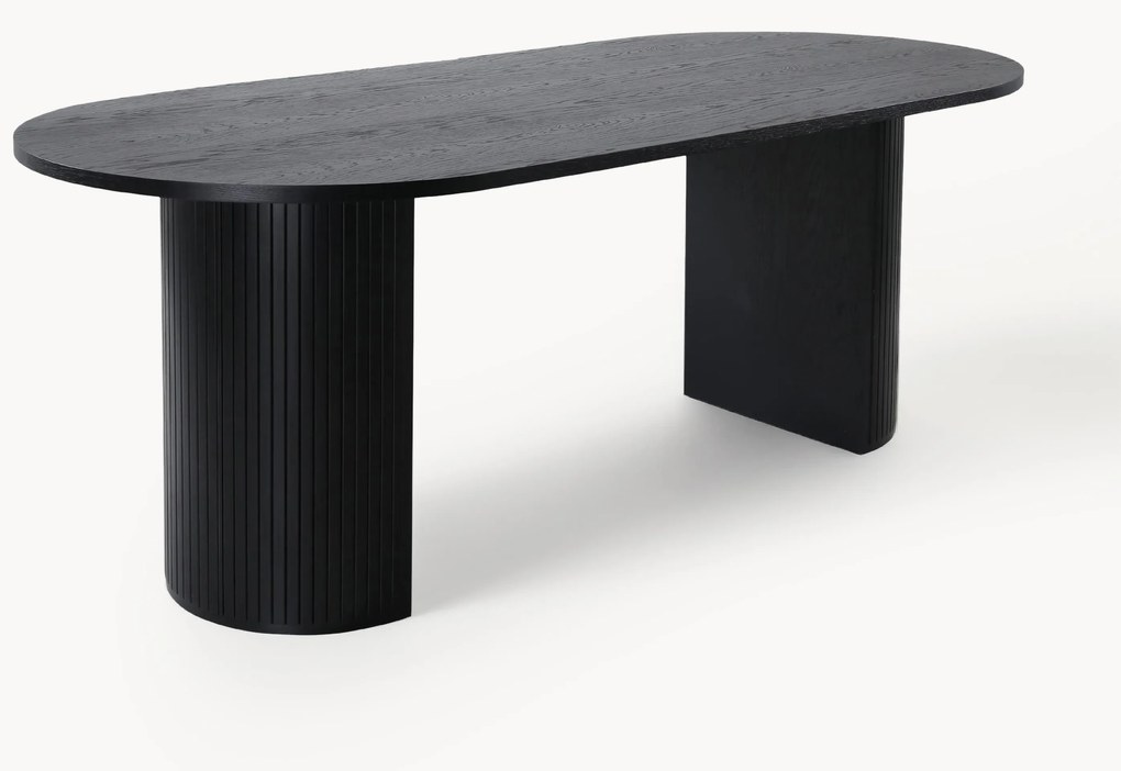 Tavolo ovale in legno di quercia Bianca, 200 x 90 cm