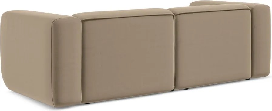 Divano beige con rivestimento in velluto 228 cm Ekahi – Makamii