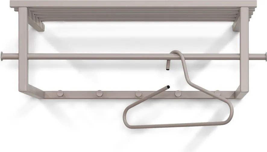 Attaccapanni da parete grigio tortora in metallo con scaffale 76 cm Marco – Spinder Design