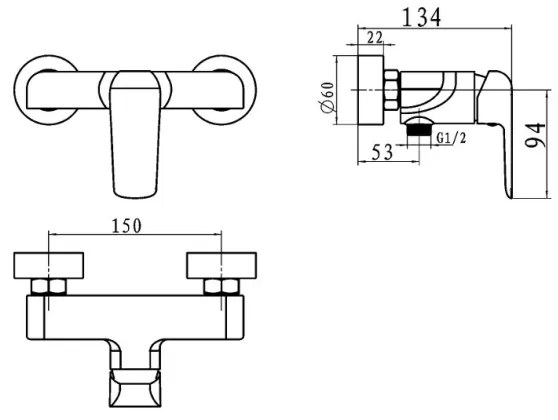 Novaservis - Miscelatore per doccia NOBLESS TINA in cromo lucido