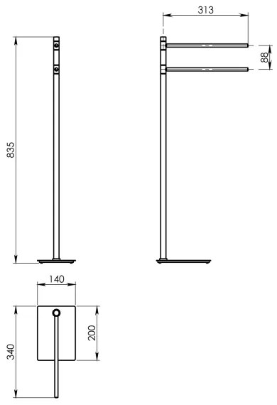 Gedy - Porta asciugamani TRILLY 83,5 cm cromo lucido
