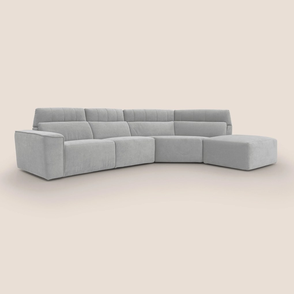 Clark Divano angolare con opzione relax elettrico in tessuto smacchiabile impermeabile T17 grigio