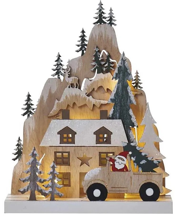 Decorazione natalizia LED 10xLED/2xAA beige