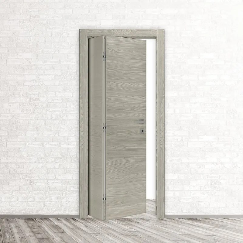 Porta pieghevole a libro asimmetrica Callisto cenere L 80 x H 210 cm sinistra