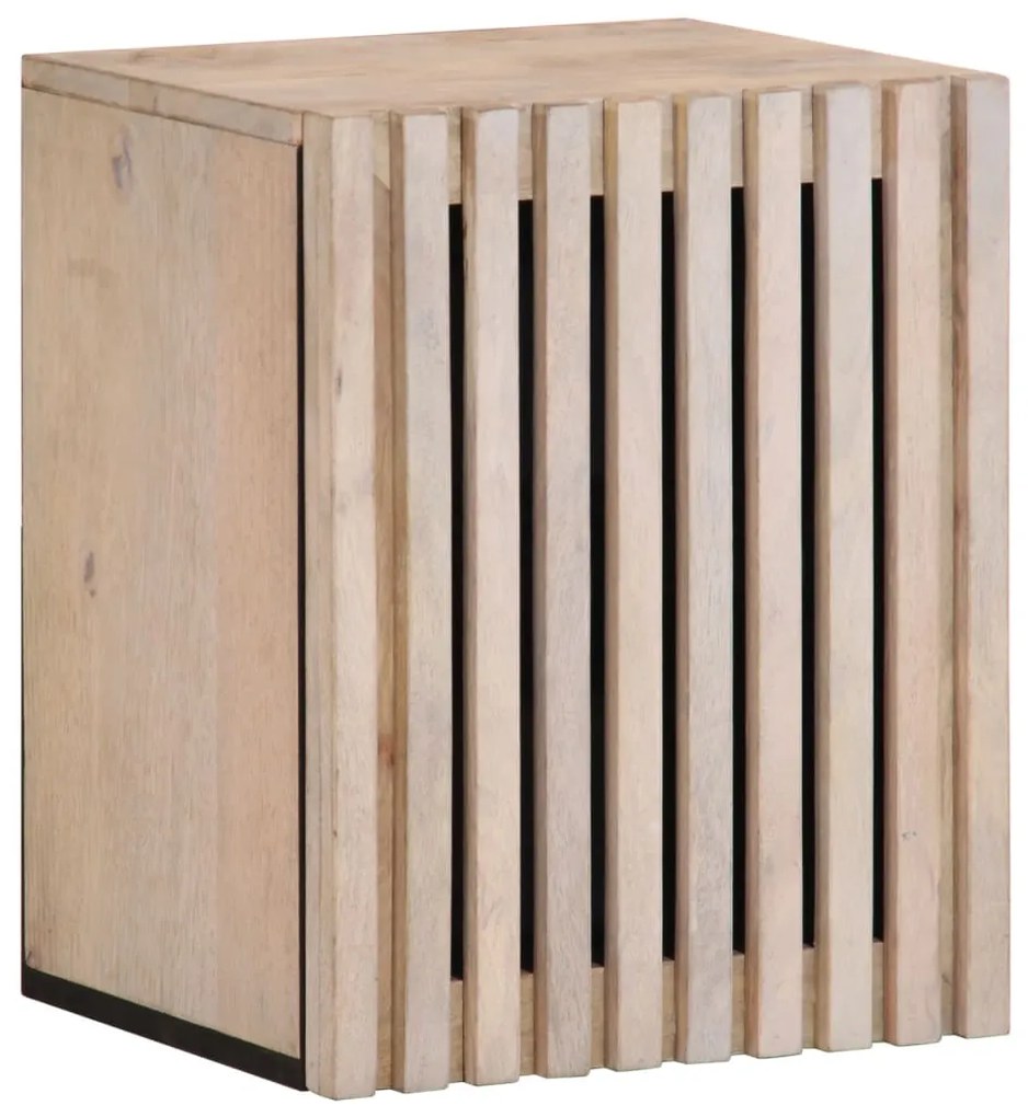 Mobile Da Bagno A Parete 38x34x48 Cm İn Legno Massello Di Mango /