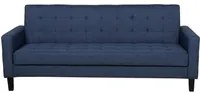 Divano letto in tessuto blu scuro a 3 posti con rivestimento trapuntato click clack