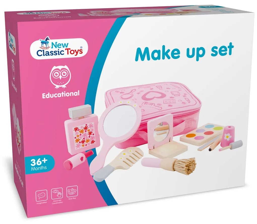 Set di trucchi in legno in valigetta