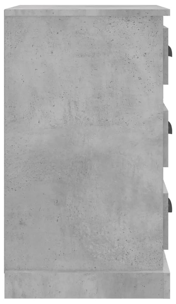 Comodino Grigio Cemento 39x39x67 cm in Legno Multistrato