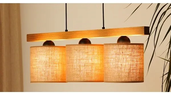 Brilagi - Lampadario a sospensione con filo FOREST 3xE27/15W/230V pino/marrone/nero