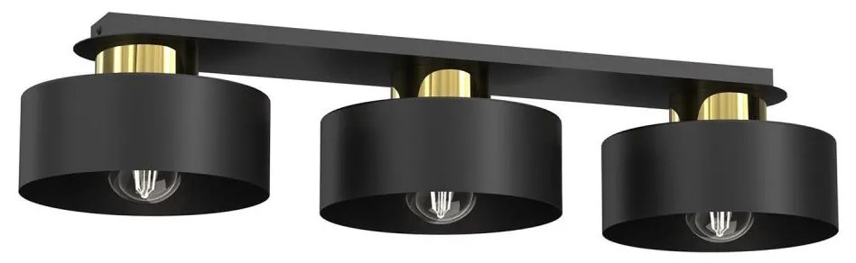 Plafoniera MARTI 3xE27/15W/230V nero/oro