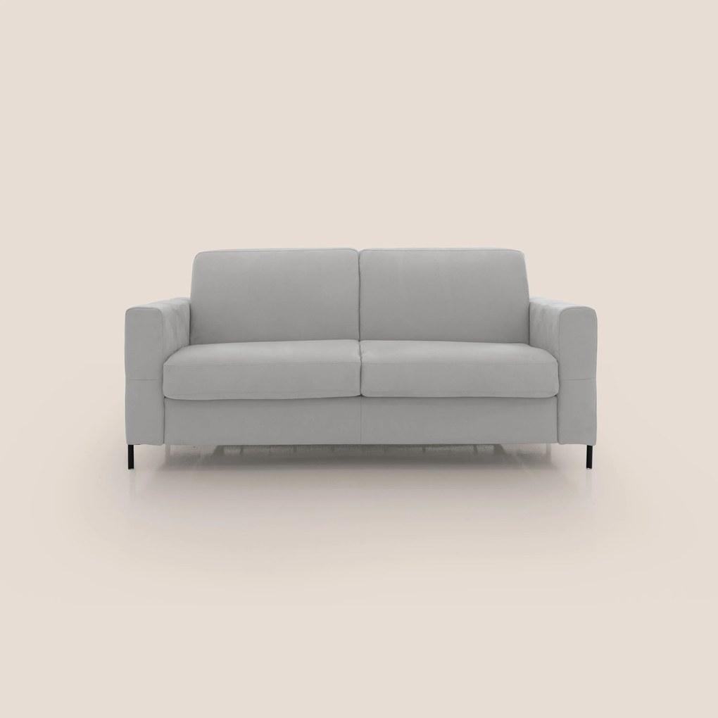 Ortensia divano letto materasso H18 cm con piedi alti in elegante microfibra smacchiabile T11