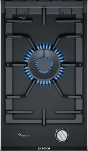 Bosch - Serie 8 PRA3A6B70 piani di cottura Nero Piano cottura integrato da 30 cm de de gas 1 zona/e