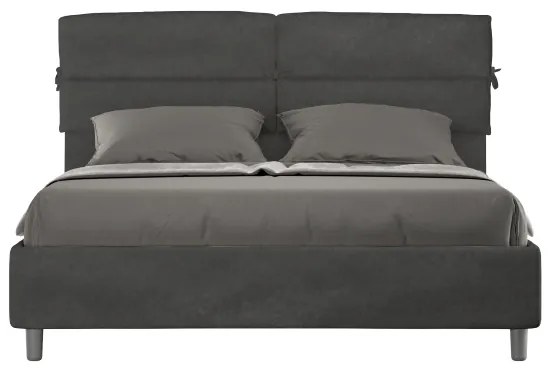 Letto matrimoniale e rete 160x190 in microfibra grigio Nandy