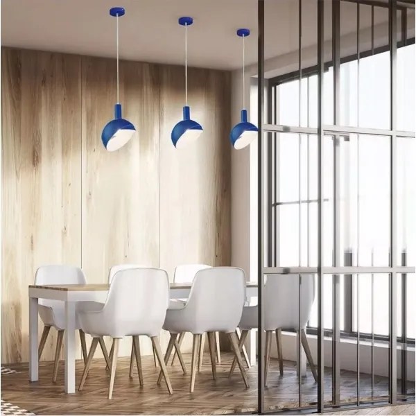 Lampadario su corda 1xE14/60W/230V blu