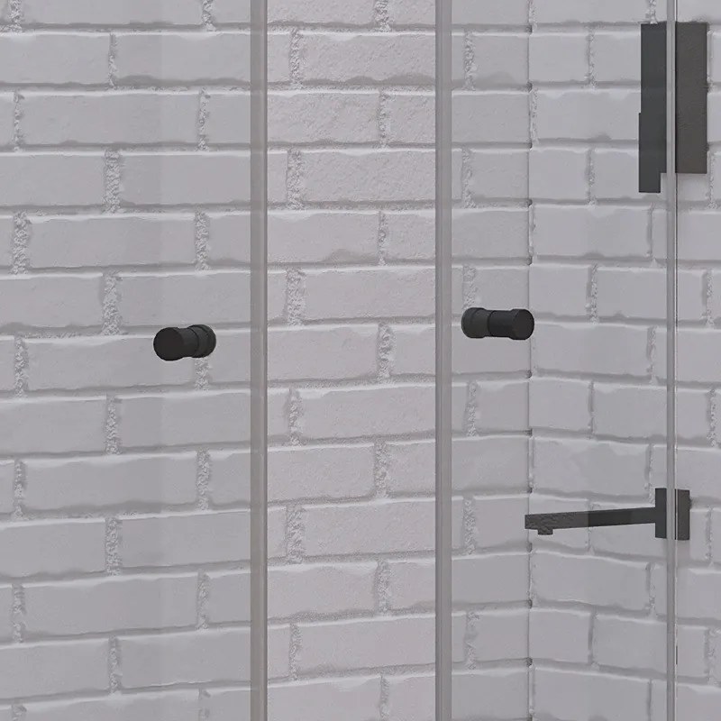 Porta doccia a doppio soffietto 170-173 cm colore nero | KAM-KS700DN - KAMALU
