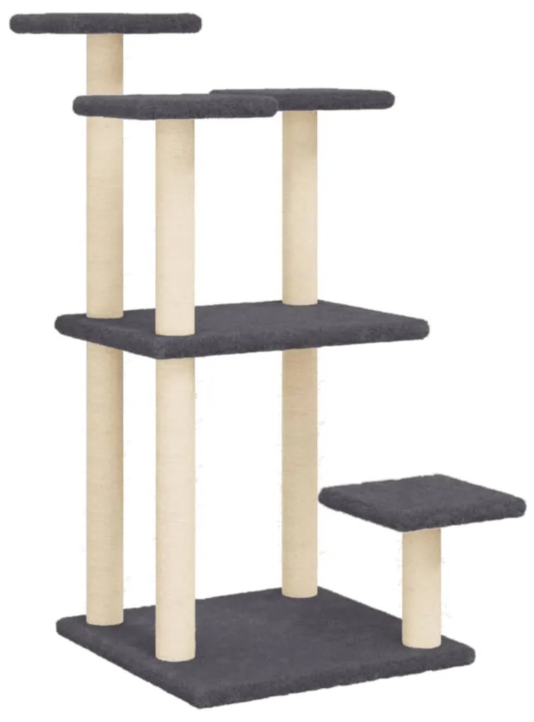 Pali tiragraffi per gatti con piattaforme grigio scuro 98,5 cm
