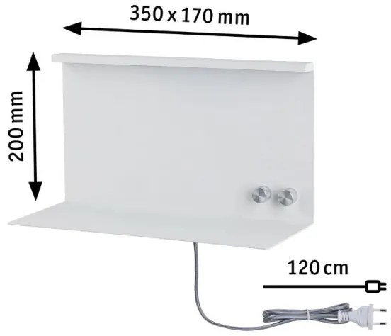 Paulmann 78919 - LED/4,5W Lampada dimmerabile con mensola e USB + LED/1,6W 230V