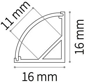 Ideallux slot ang tondo d16xd16 3000 mm wh