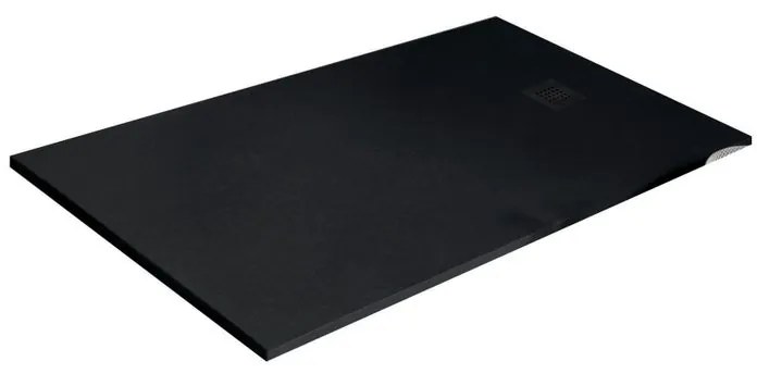 Piatto doccia in resina Strato nero L 160 x L 70 x H 3 cm effetto pietra