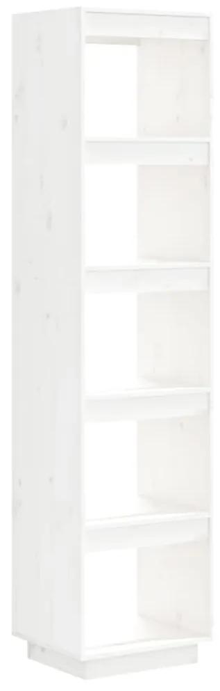 Libreria/divisorio bianco 40x35x167cm in legno massello di pino