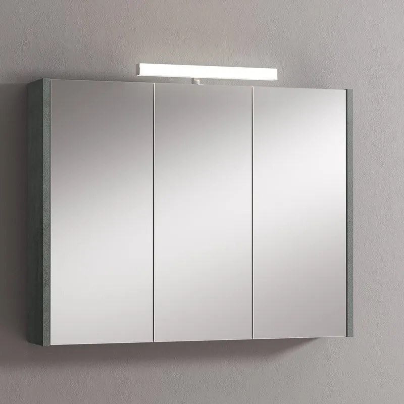 Pensile con luce Akira cemento L 90 x H 70 x P 15.5 cm