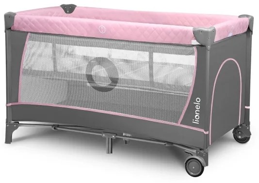 Lionelo - Lettino da viaggio FLOWER Flamingo