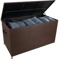 Rattan Box da giardino Marrone Grande 138cm Cassapanca per cuscini 582L