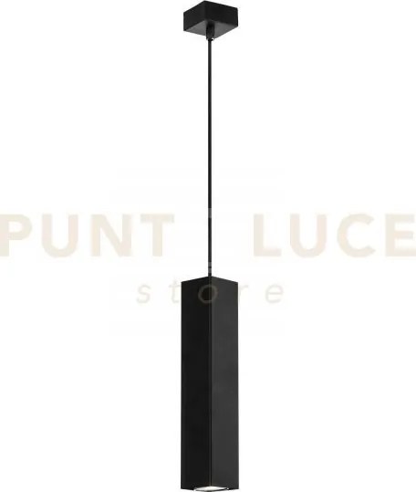 Lampadario a sospensione fluke quadrata nera 1 luce attacco gu10 6x...