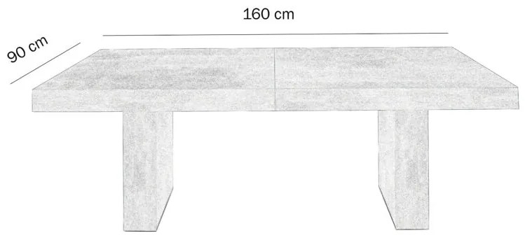 Tavolo JESOLO in legno nobilitato bianco consumato allungabile 160×90 cm – 410×90 cm