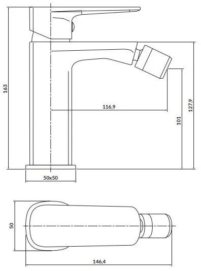 Cersanit S951-380 - Rubinetto del bidet LARGA cromo lucido