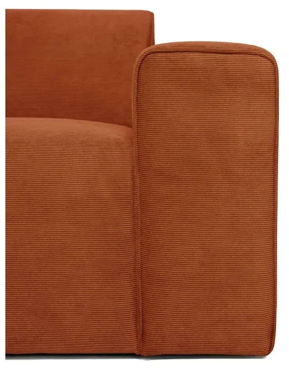 Modulo divano in velluto a coste arancione (angolo destro) Sting - Scandic