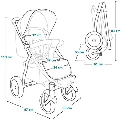 Lionelo - Passeggino sportivo ANNET TOUR Golden Moments