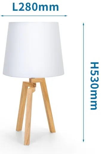 Aigostar - Lampada da tavolo in legno di pino 1xE27/60W/230V