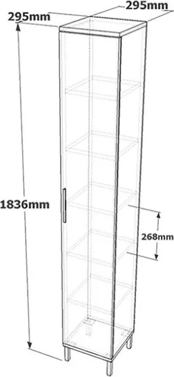 Colonna Da Bagno Multiuso 30x30x184 Cm Visone Cotton E Legno Nadia