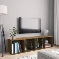 Libreria/Mobile TV Rovere Fumo 143x30x36 cm Legno Multistrato cod mxl 33486