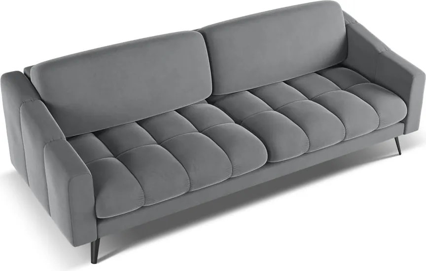 Divano grigio con rivestimento in velluto 238 cm Nalu – Makamii