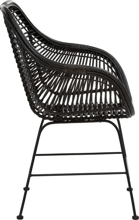 Sedie da pranzo in rattan nero in set di 2 Kiran - Støraa