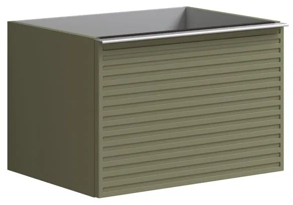 Mobile da bagno sotto lavabo Pixel stripes verde laccato opaco L 60 x H 40 x P 45.5 cm 2 cassetti, lavabo non incluso