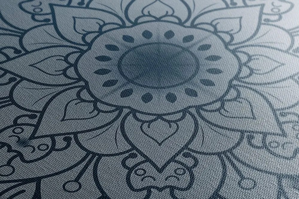 Quadro su tela – Fiore blu scuro di Mandala