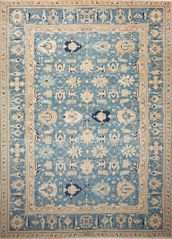 Kazak Tappeto orientale 270x370 Blu (Pakistan) Annodato A Mano
