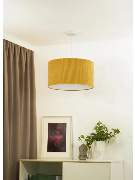 Duolla - Lampadario a sospensione con filo CORDUROY 1xE27/15W/230V diametro 40 cm giallo