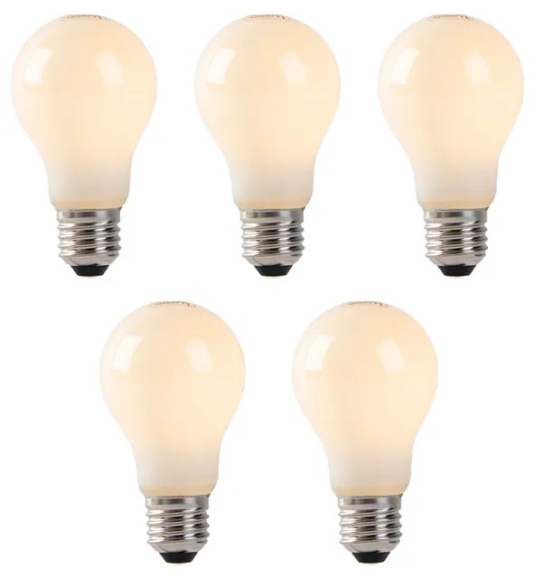 Set di 5 lampadine LED E27 vetro opalino 1W 80lm 2200K