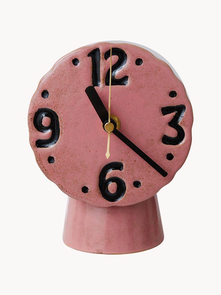 Orologio da tavolo in ceramica dipinto a mano Retro